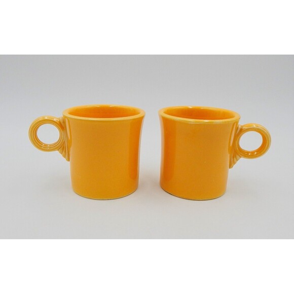 Fiesta Fiestaware Vintage Yellow Tom And Jerry Coffee Mug Ring Handle - Picture 1 of 10